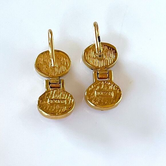 Vintage Roman Unakite Gemstone Earrings - Picture 4 of 4